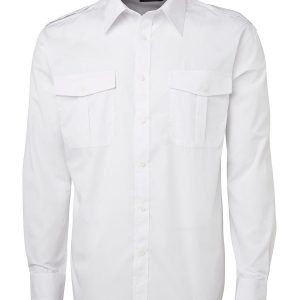 Clarke Design white epaulette shirt LSL